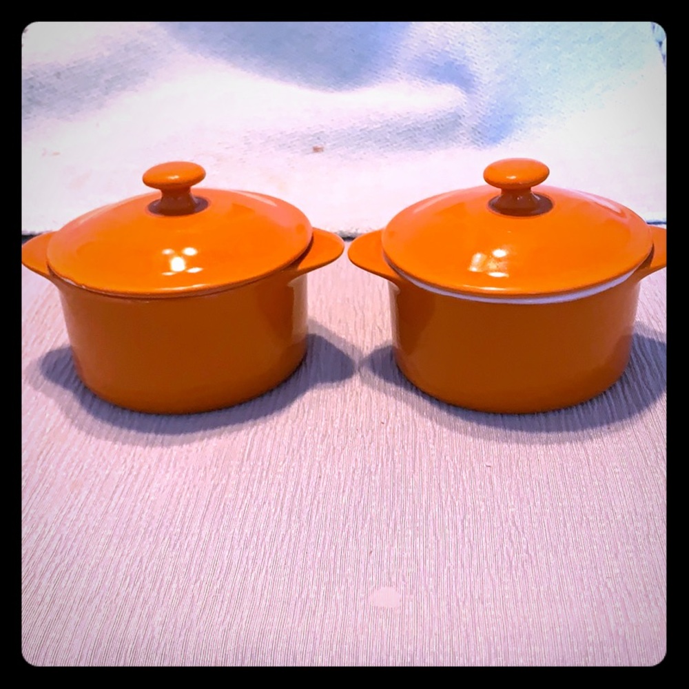 2 Dansk Mini Baking Dishes. M Batali orange NWOT